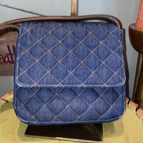 Blue Quilted Denim Crossbody Bag - Picture 10 of 11